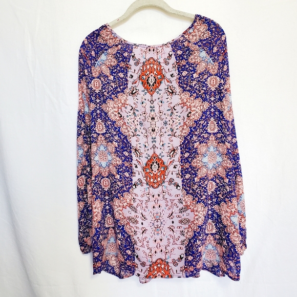 Lucky Brand Multicolor Peasant Top XL - Picture 4 of 6